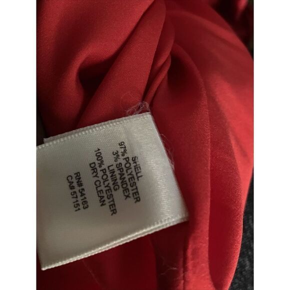 Eliza J Stretch Square Neck Short Puffed Sleeve Sheath Dress Size 6 Red NWT $128 - Picture 7 of 7